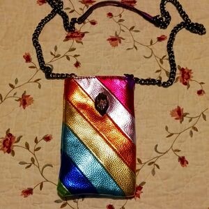 Metallic rainbow eagle head crossbody phone bag